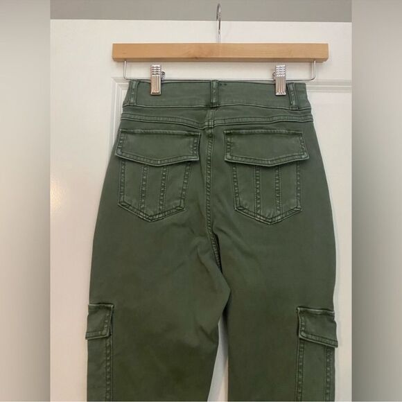 Spanx Stretch Twill High Rise Cargo Skinny Ankle Pants In Soft Sage Green C30 - Picture 7 of 10